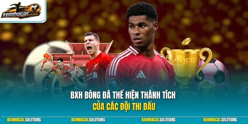 BXH bóng đá thể hiện thành tích của các đội thi đấu